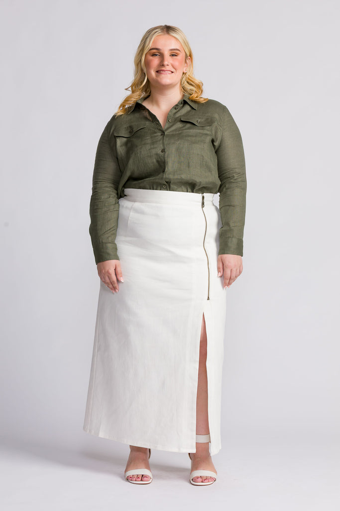 The Nikita | The Petite Denim Maxi Skirt