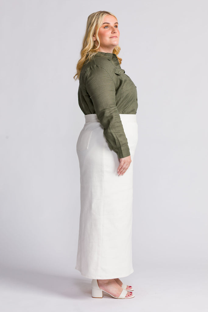 The Nikita | The Petite Denim Maxi Skirt