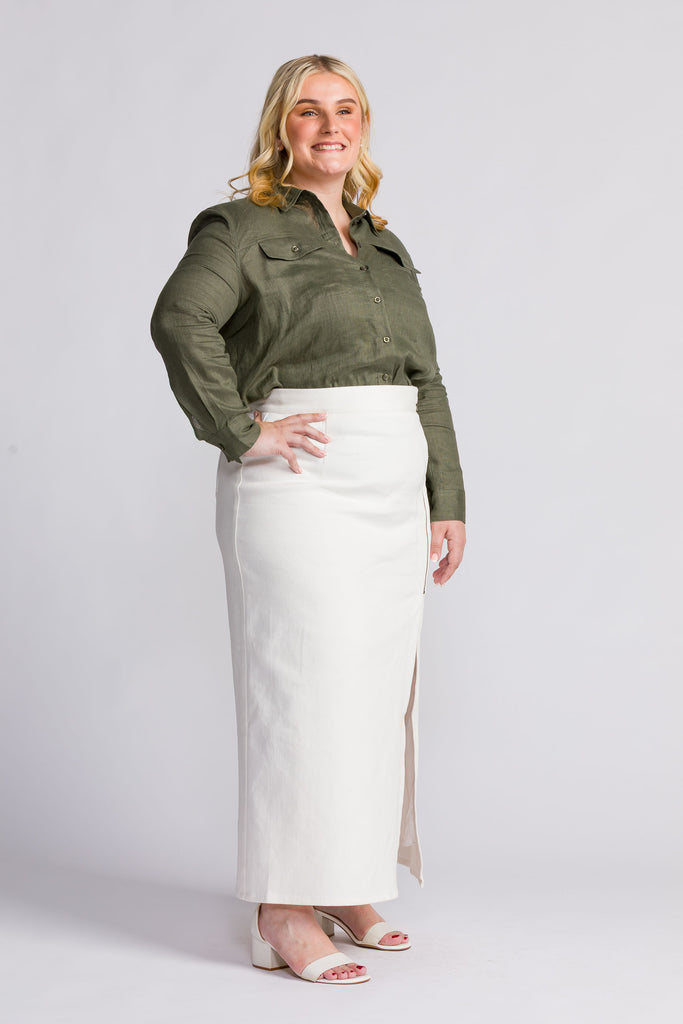 The Nikita | The Petite Denim Maxi Skirt